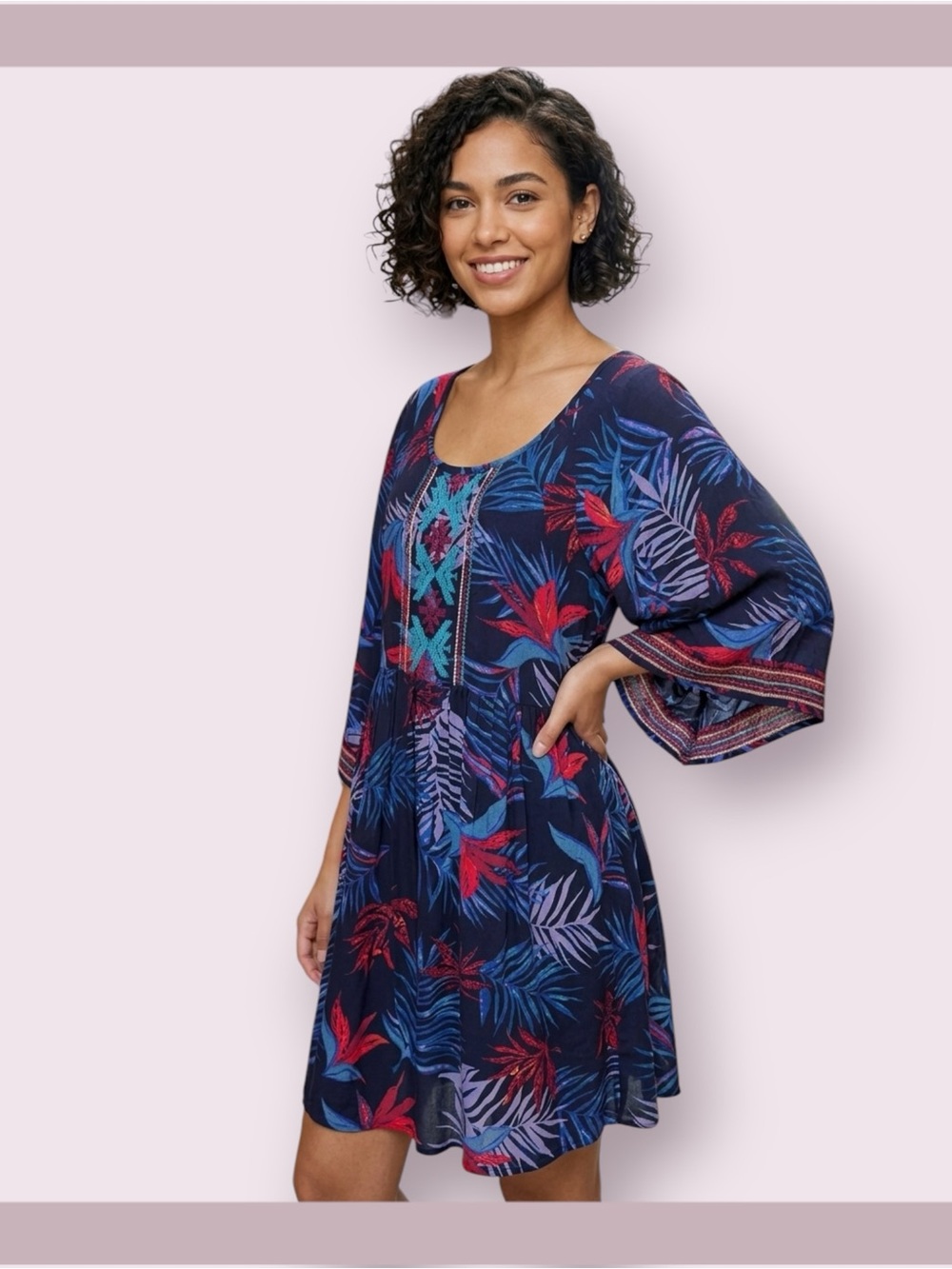 Roxy Sunset City Embroidered Mini Dress